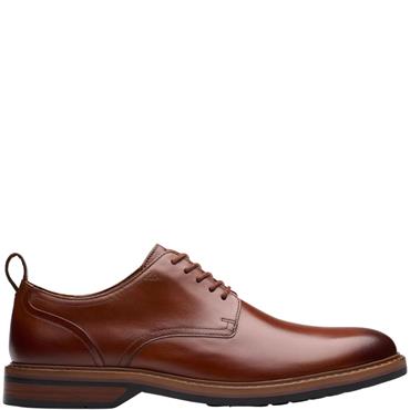 CLARKS MENS DRESS LACE SHOE - TAN LEATHER